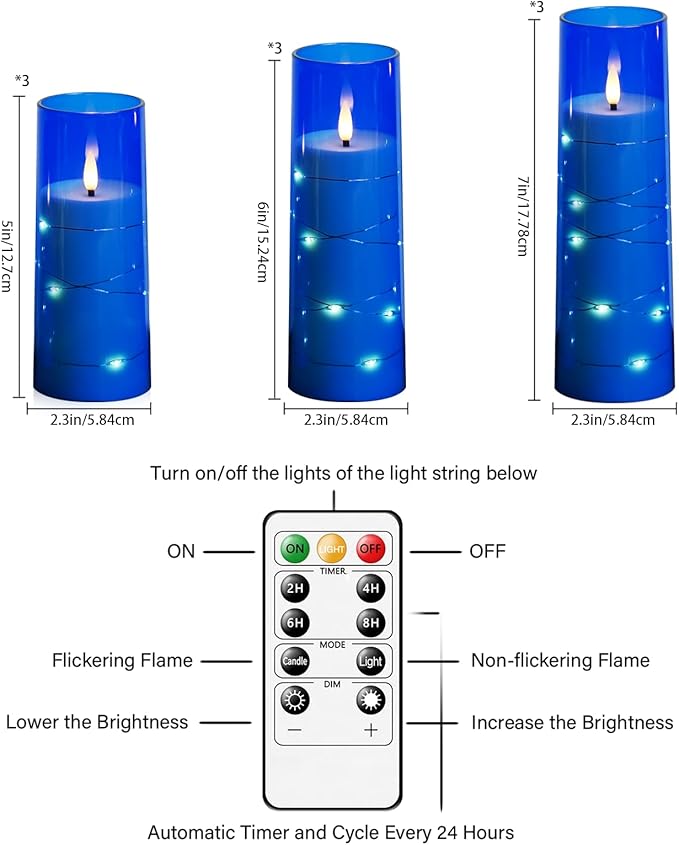 Flameless LED Candles with Timer 9 Pc Flickering Flameless Candles - Image 4