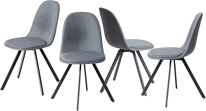 Homy Casa Swivel Dining Chairs Set of 4, 360° Rotating Side Chairs, Mid Century by HomyCasa