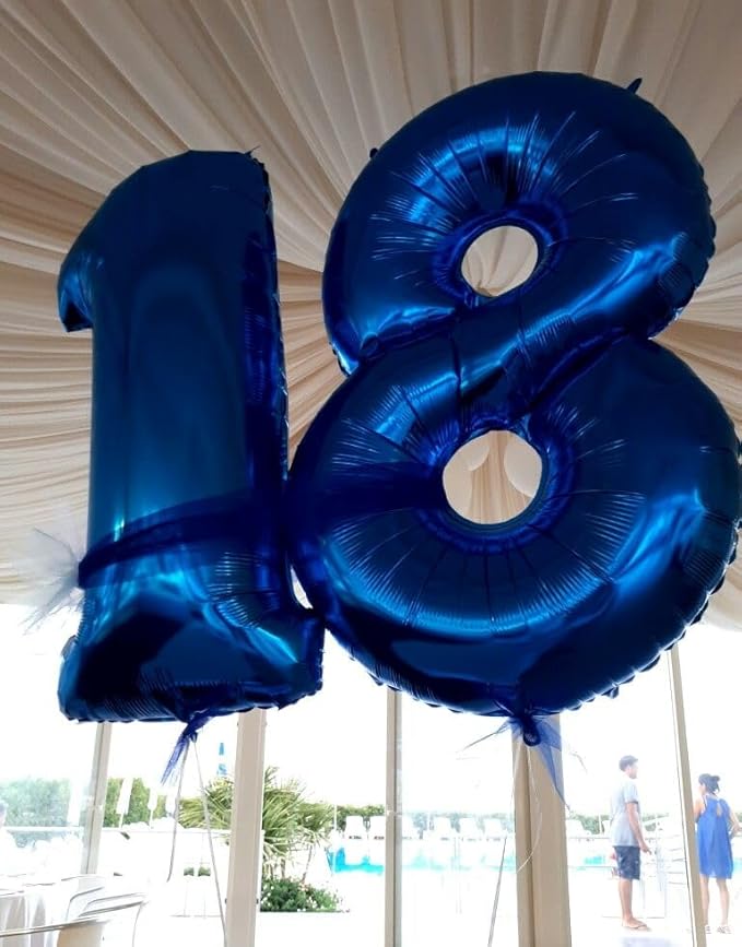 Night Blue Helium Number Balloon 40 Inch, Giant Foil Night Blue Number 0 - Image 5