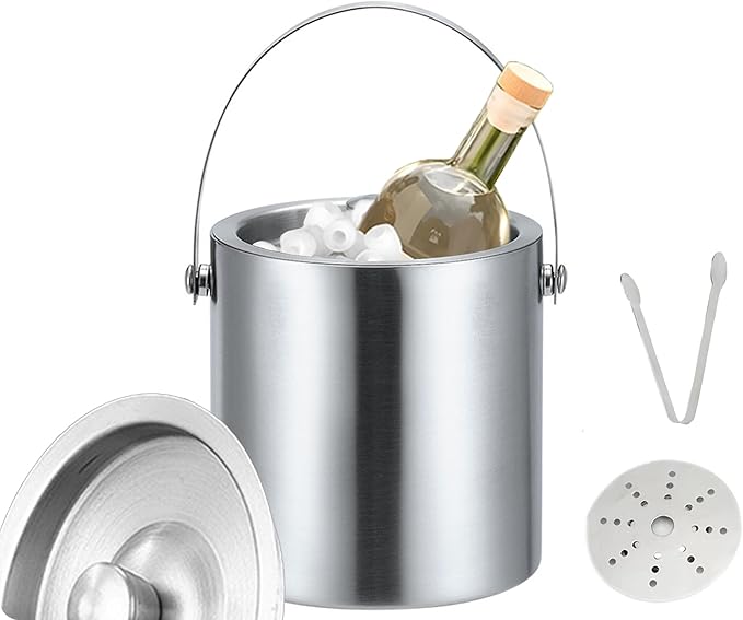 3L Stainless Steel Double-Wall Insulated Ice Bucket by EGGLION