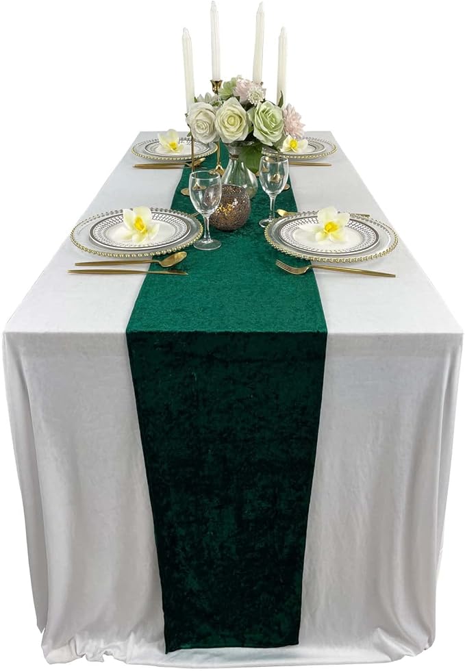 Luxurious Crushed Velvet Table Runner, Wedding Reception Decorations, Soft by EHLDekol