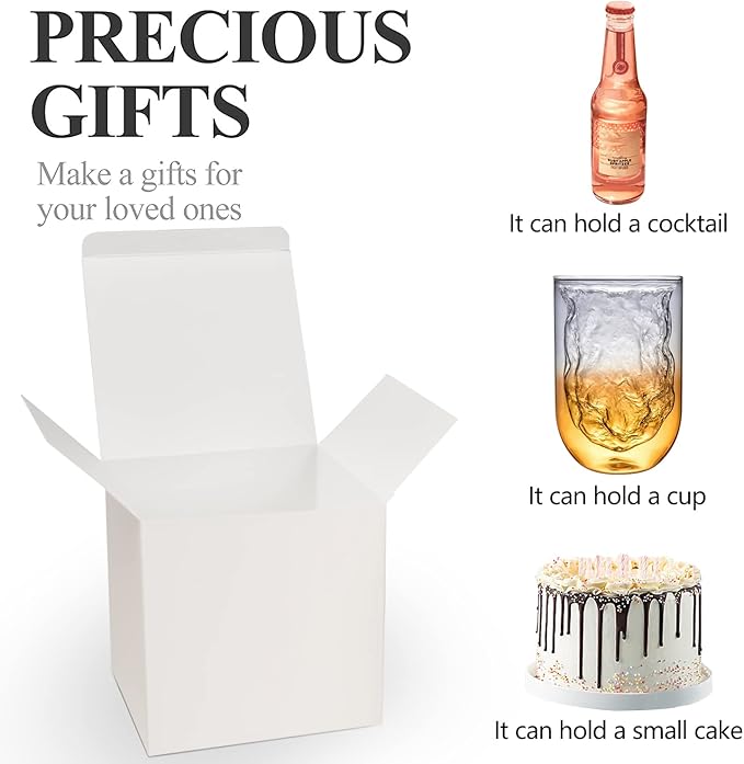 COTOPHER Small Gift Boxes 25 Pack 6x6x6 inches White Gift Boxes - Image 2