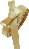 5/8 Inch Champaign Gold Satin Ribbon 50 Yards Solid Fabric Ribbons by Celadora