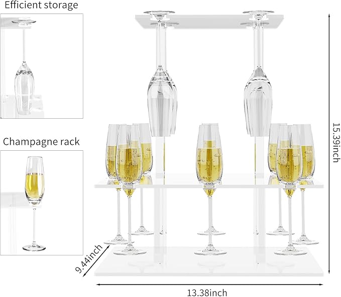 Champagne Tower, Rectangle Acrylic Champagne Display Rack Stand - Image 4