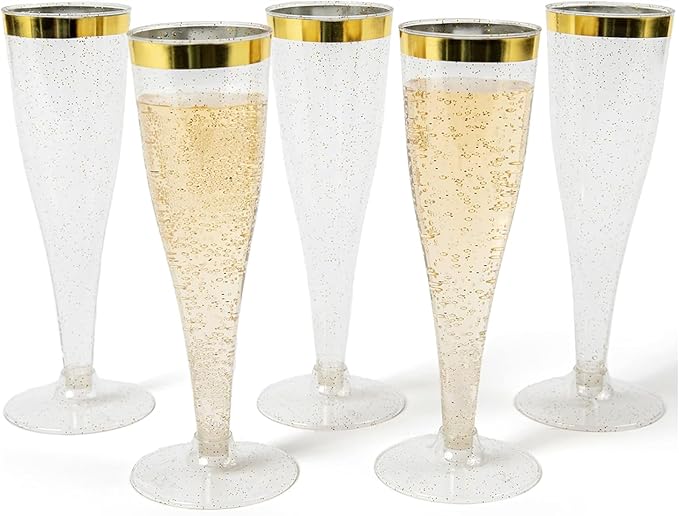 Prestee 48 Disposable Plastic Champagne Flutes by Prestee