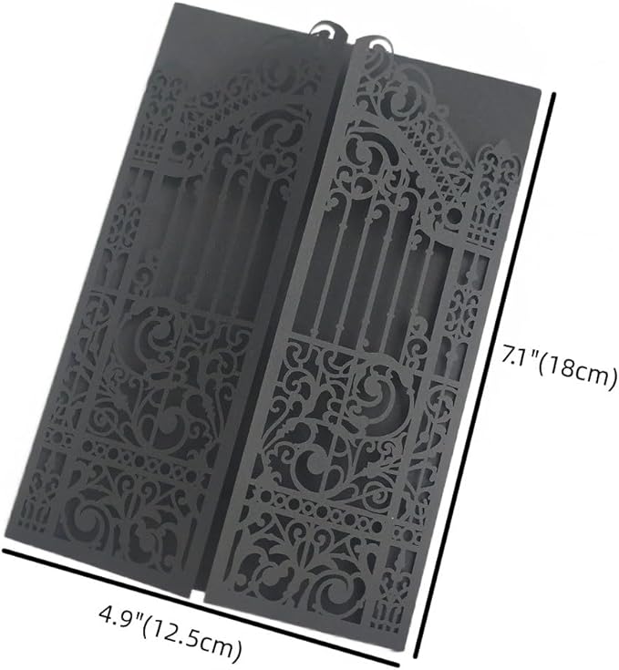 Black Gate Invitation Castle Laser Cut Card - Image 2