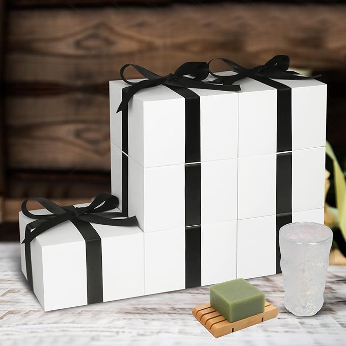 COTOPHER Small Gift Boxes 10 Pack 6x6x4 inches White Gift Boxes - Image 2