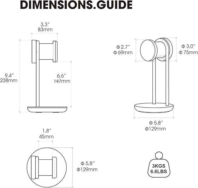 Fenge Headphone Stand for Desk, Nature Wood & Metal Headphone Holder - Image 5