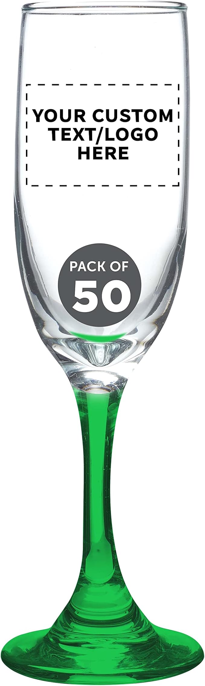 DISCOUNT PROMOS Custom Premiere Champagne Flutes 6.25 oz. Set of 50, by DISCOUNTPROMOS