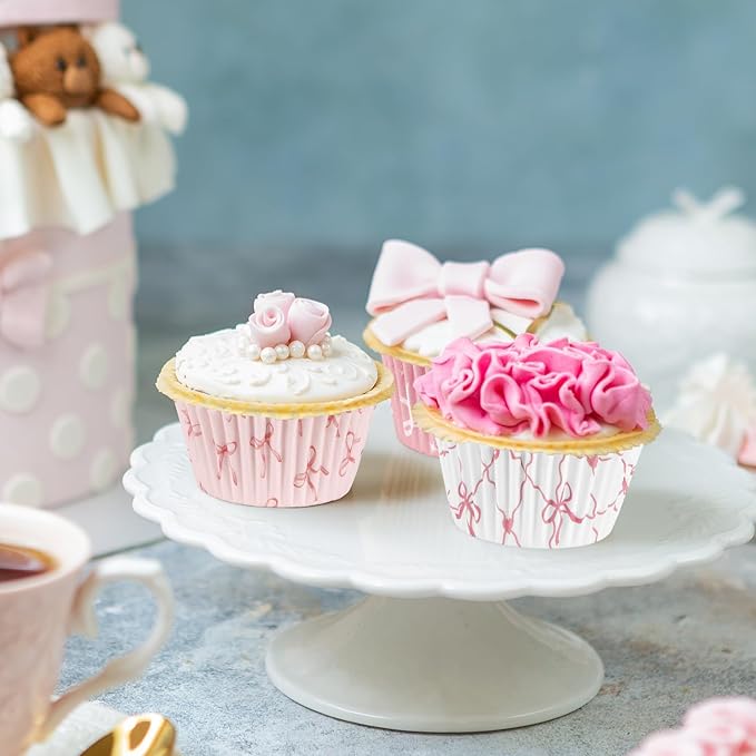 400 Pcs Pink Bow Cupcake Liners Coquette Bow Cupcake Wrappers Baking Cups - Image 6