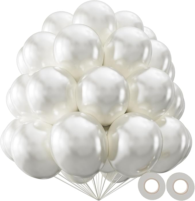 KAWKALSH Pearl White Balloon 12 Inch by %E7%AB%8B%E5%8D%B3%E8%B4%AD%E4%B9%B0