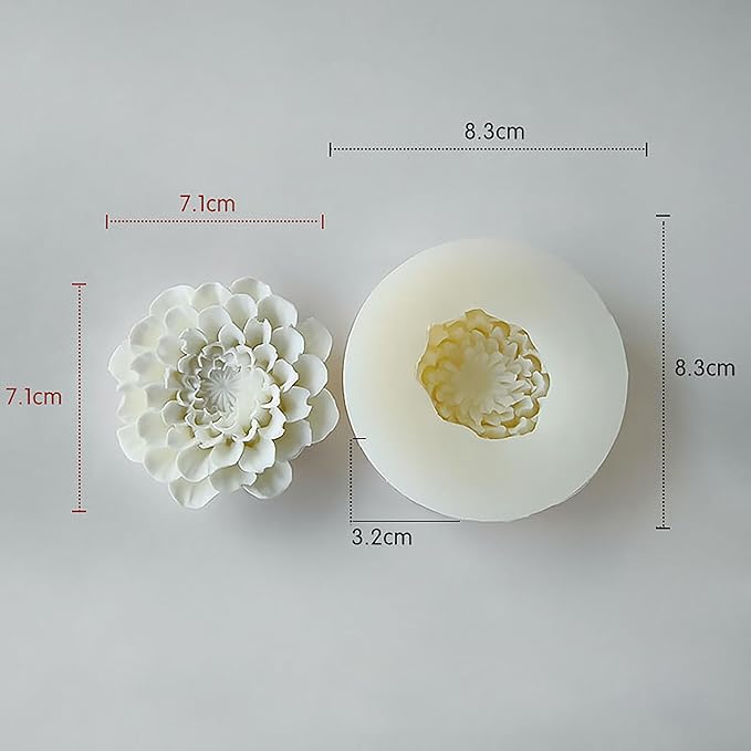 Large Flower Succulent Candle Mold Resin Casting Silicone Molds - Image 5