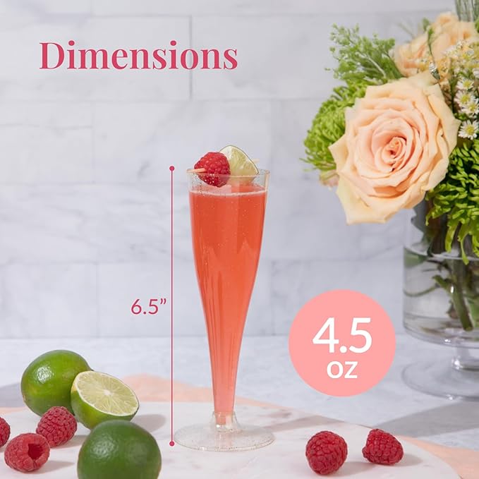 Prestee 48 Pack Champagne Flutes Plastic Disposable - Image 3