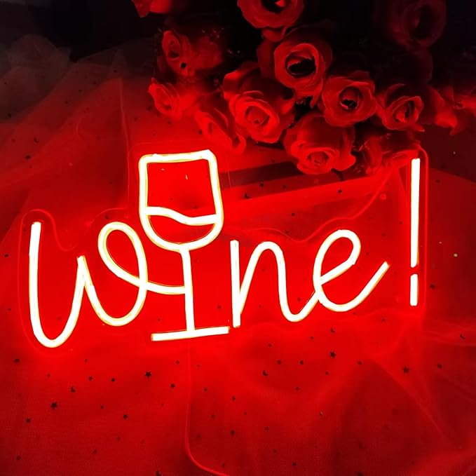 Acrylic Wine Neon Sign for Wall or Window Background Decor, LED Dimmable Bar - Image 2