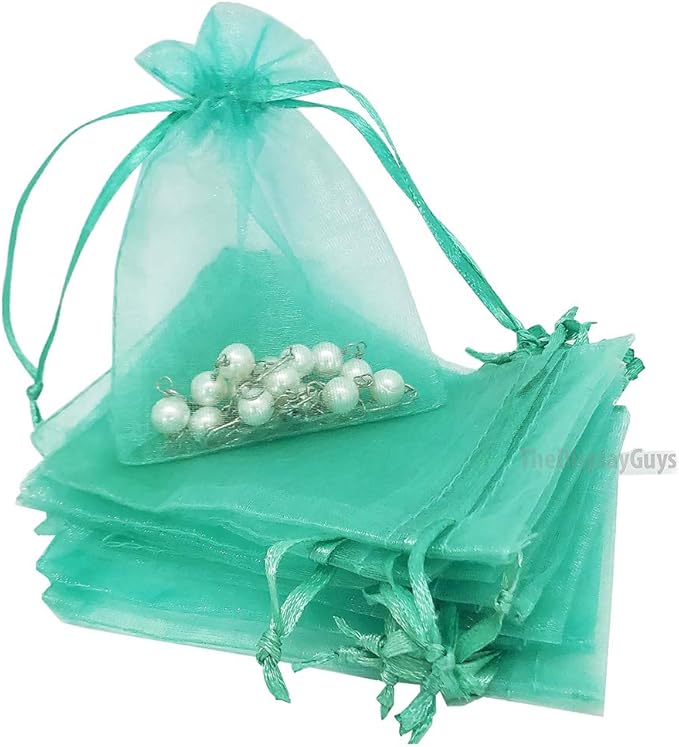 TheDisplayGuys 100-Pack 4x6 Teal Sheer Organza Gift Bags by TheDisplayGuys