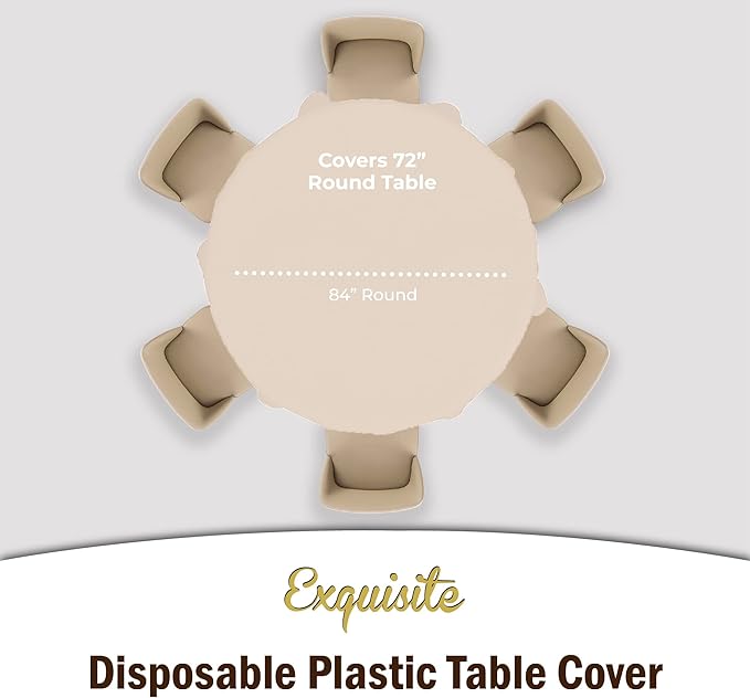 Party Solids 12-Pack Premium Plastic 84-Inch Round Tablecloth - Image 4