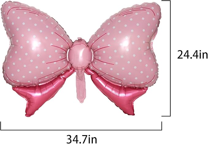 36 Inches Bow Foil Balloon Huge Bowtie Pink Balloon - Image 2