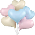 Pink Blue White Heart Balloons, 24Inch Large Heart Foil Balloons by vibzox