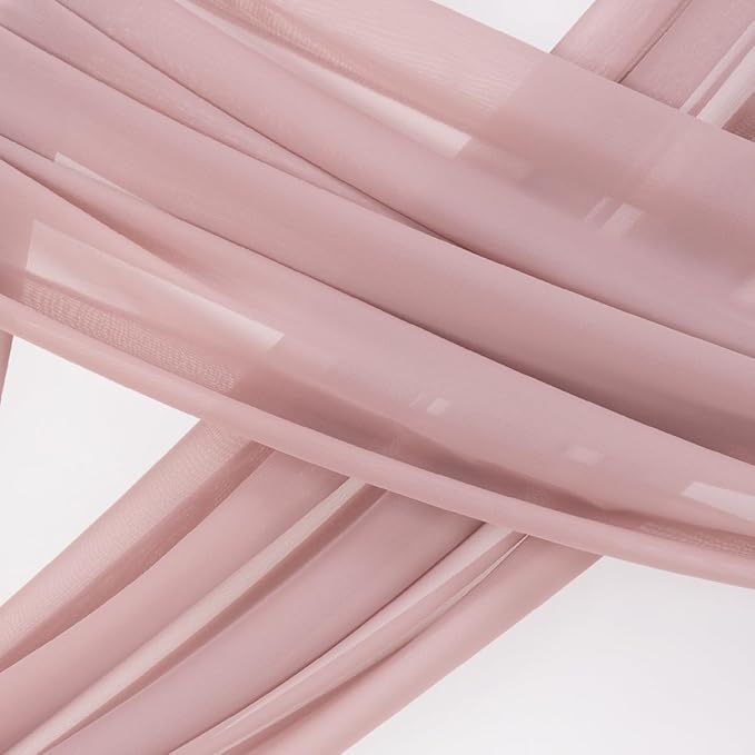 Socomi Wedding Arch Draping Fabric 1 Panel 29" x 19Ft Dusty Rose Sheer Chiffon - Image 3