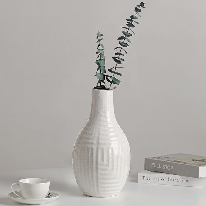 hjn hjn White Vase -Ceramic Vase by hjn