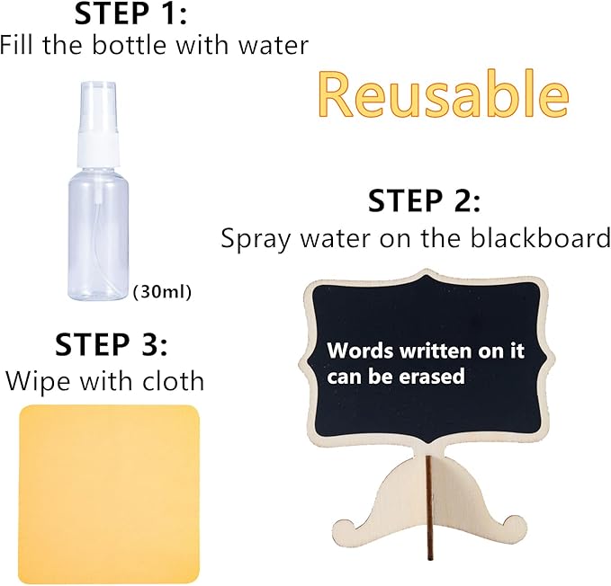 Reusable 20 Pcs Mini Chalkboard Signs - Image 2