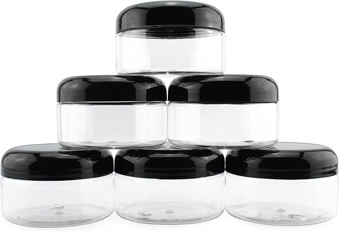 Cornucopia Brands 8oz Clear Plastic Jars w/Black Plastic Lids; BPA Free PET - Image 8