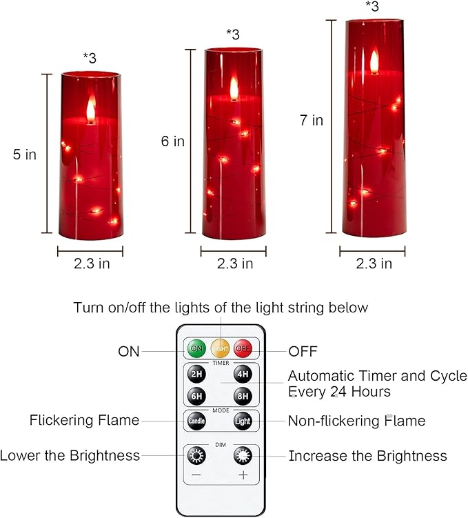 Raycare Flameless Candle with Remote Timer – 9 Flickering Acrylic Battery - Image 6