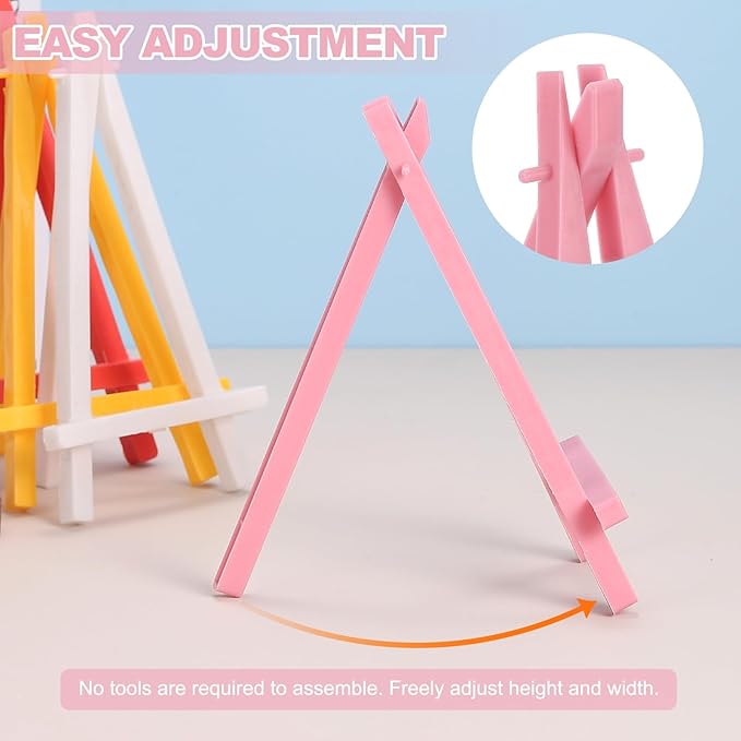 MECCANIXITY Mini Plastic Display Easels, 6.3"x3.4"A-Frame Plastic Painting - Image 4