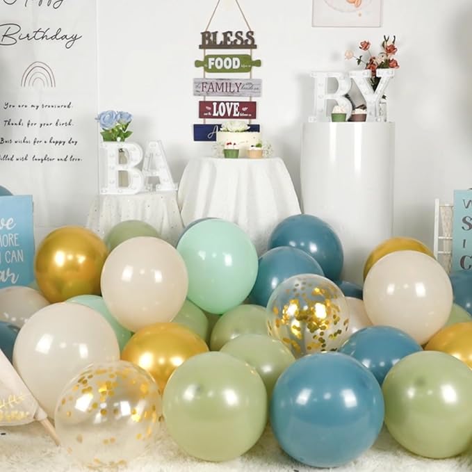 Paready Sage Green and Dusty Blue Balloon Set - Image 2