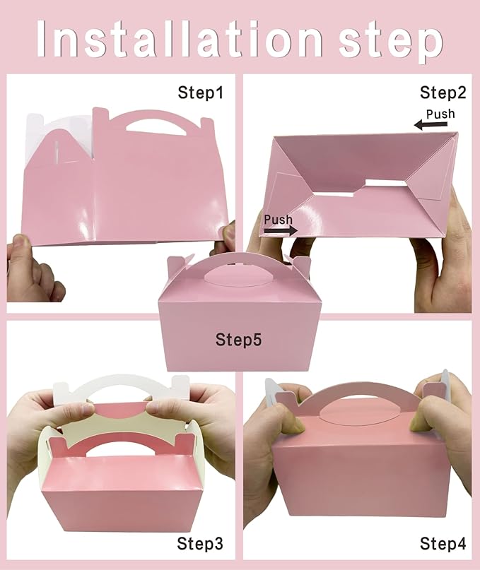 TIMESEEK 30-Pack Blush Pink Gable Treat Boxes - Image 4