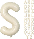 40 Inch Letter Balloons S, Big Custom A-Z Alphabet Foil Name Balloon Cream White by KAINSY
