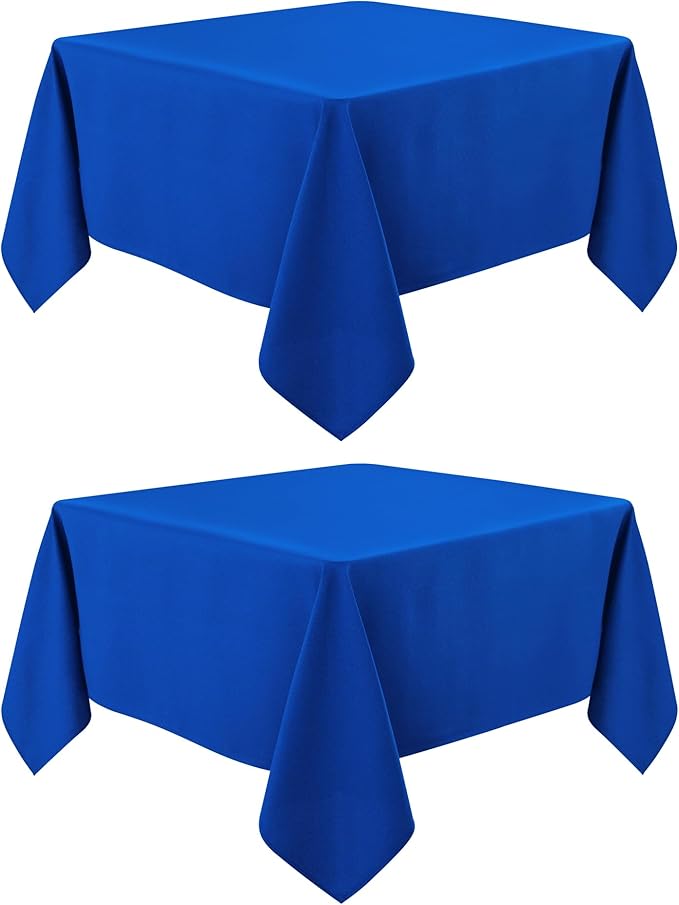 2 Pack Square Table Cloth 48X48 Inch Royal Blue Tablecloth Washable Polyester by mylacerhome