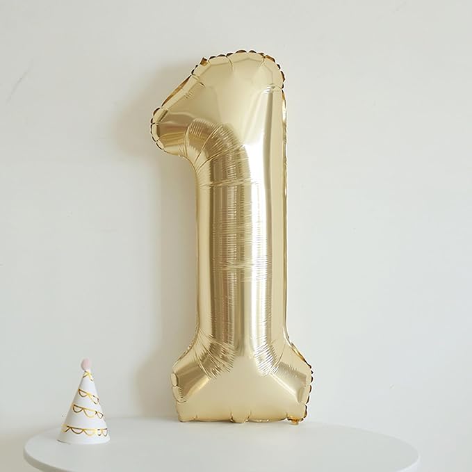 40 Inch Numbers 1 Light Gold Large Balloon Digital 1 - Image 3