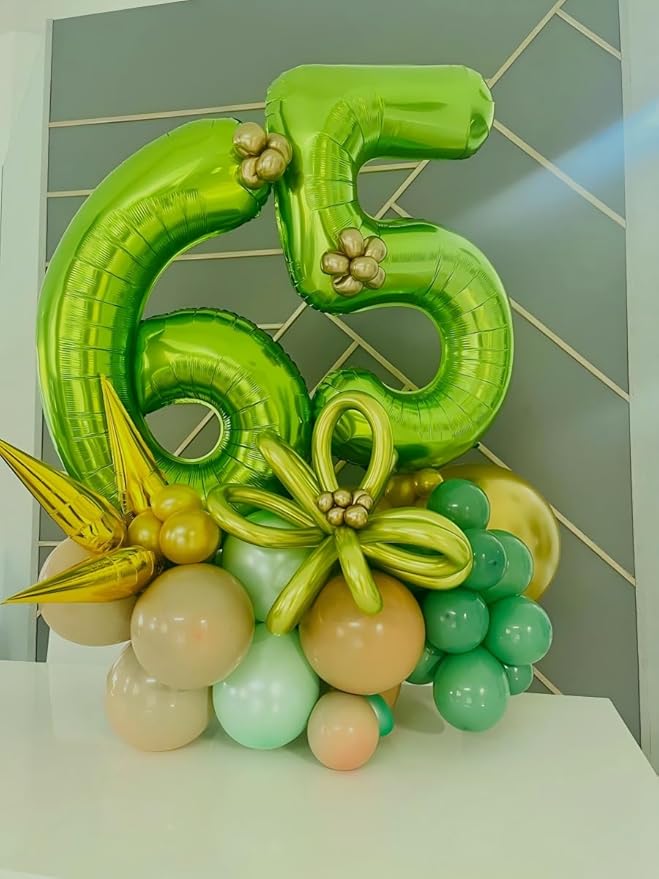 2026 Light Green 40 Inch Mylar Foil Number 6 Balloon, Birthday Balloons - Image 5