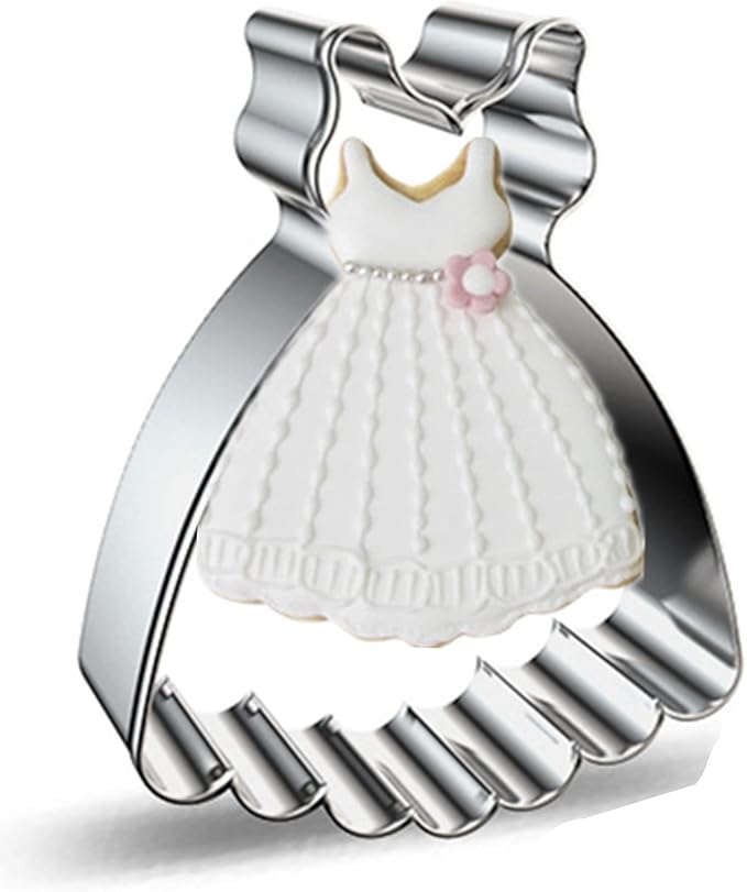 Large Size Dress Shaped Cookie Cutter, Stainless Steel Suspenders Princess - Image 5