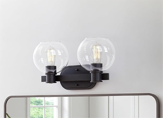 Dan Modern Farmhouse 2-Light Vanity Light Wall Sconce Lighting - Image 3