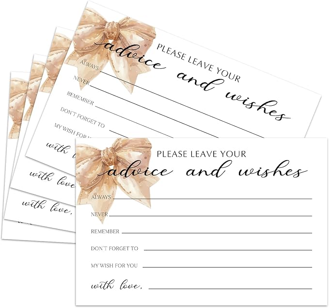 25 Advice and Wishes Cards, Bow Fill-In Advice Cards by ZSHFMY
