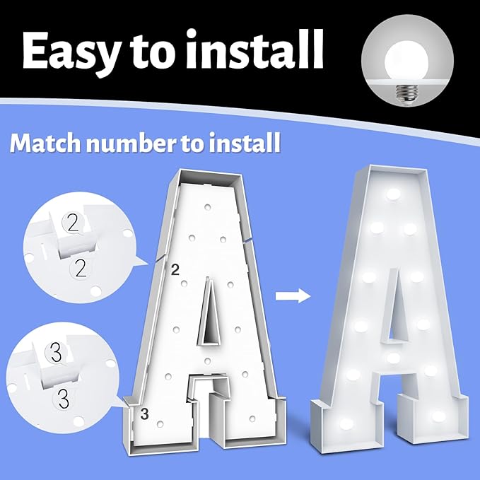 4FT Marquee Light Up Numbers - Image 3