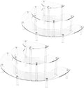 3 Tier Acrylic Display Risers 2 Pack, Half Moon Cupcake Stand, Dessert Stand by Dooiclear