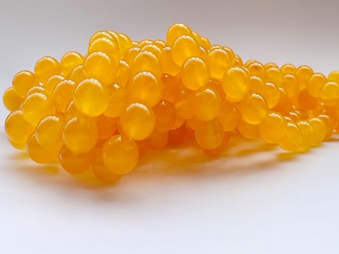 Stone Beads 6mm 140pcs Yellow Chalcedony Beads Round Loose Gemstones Beads - Image 4