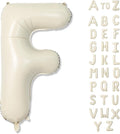 F Letter Balloons Cream, 40 Inch Alphabet Foil Word, Large Mylar Inflatable by Lingqiang