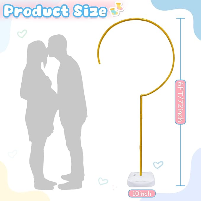 AerWo Upgraded 6FT Gender Reveal Balloon Arch Stand, DIY Question Mark Balloon - Image 2