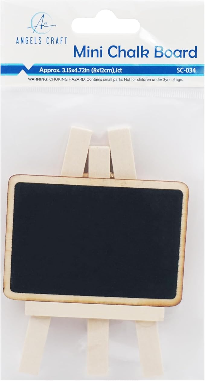 12 Count Mini Chalkboard Signs Wood Framed Table Stands – Size: 4.7" x 3.1" - Image 2