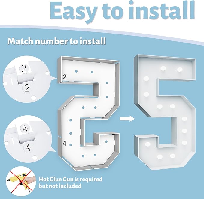 4FT Marquee Light Up Numbers - Image 4