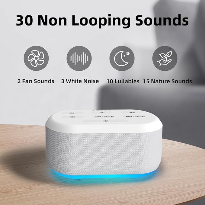 White Noise Machine Sound Machine 30 Soothing Sounds Brown Noise Machine - Image 2