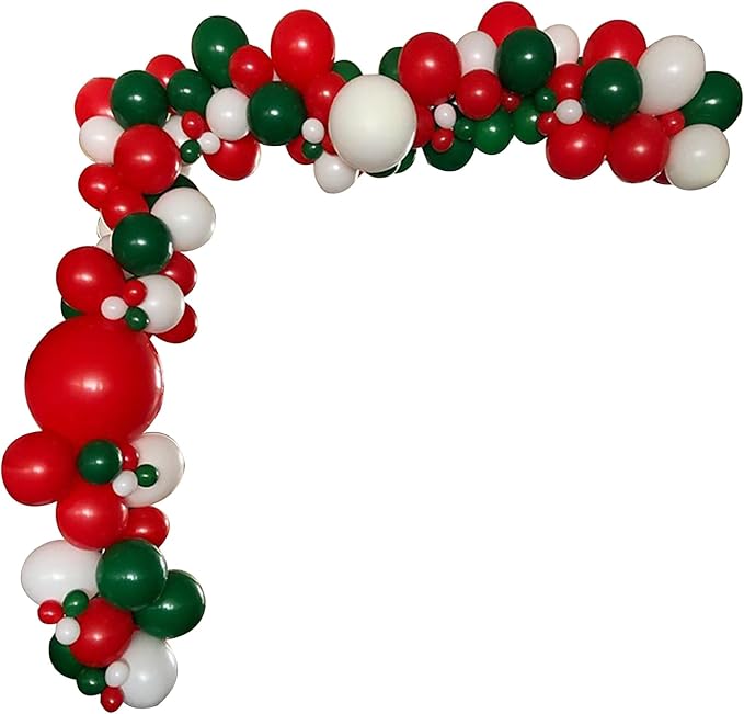 Balloons Garland Kit Red Green and White Balloons by LZVPL