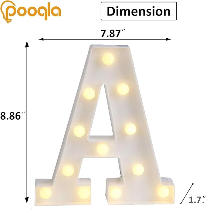Pooqla LED Marquee Letter Lights, Warm White and Cool White Decorative Lighted - Image 5