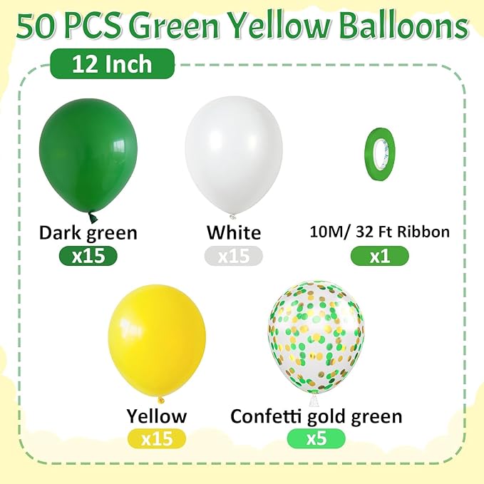 Paready Green and Yellow Balloons - Image 2