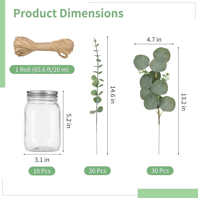 10 Set Mason Jar Centerpieces for Tables Centerpiece - Image 4