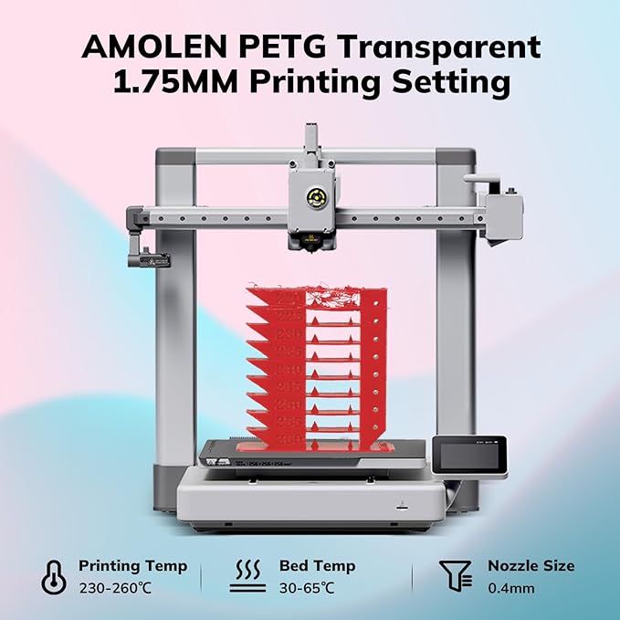 AMOLEN Rapid PETG Basic 3D Printer Filament 1.75mm +/-0.02mm, 500mm/s High - Image 3